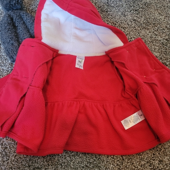 Carter's Baby red winter coat peacoat and hat size 3 months - Picture 3 of 8